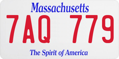 MA license plate 7AQ779