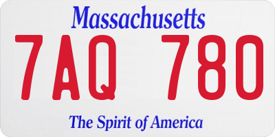 MA license plate 7AQ780