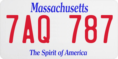 MA license plate 7AQ787
