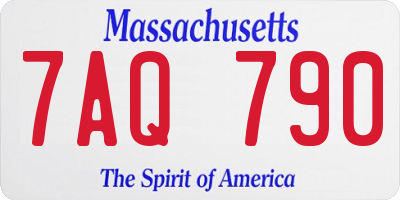 MA license plate 7AQ790