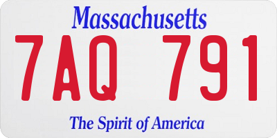 MA license plate 7AQ791