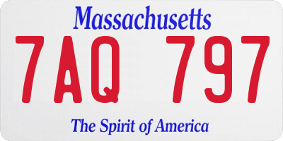 MA license plate 7AQ797
