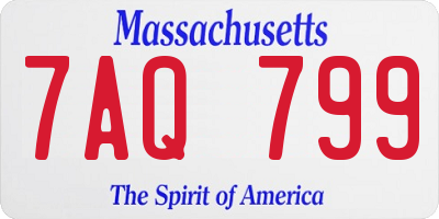 MA license plate 7AQ799