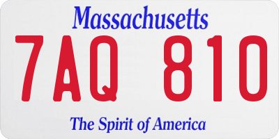 MA license plate 7AQ810