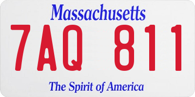MA license plate 7AQ811