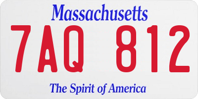 MA license plate 7AQ812