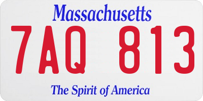 MA license plate 7AQ813