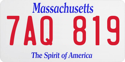 MA license plate 7AQ819