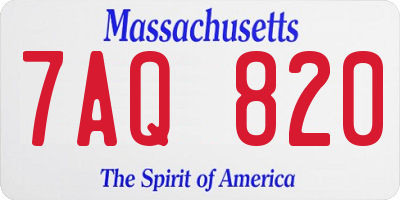 MA license plate 7AQ820