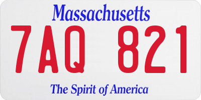 MA license plate 7AQ821
