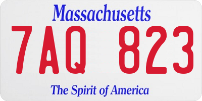 MA license plate 7AQ823