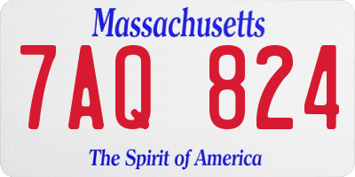 MA license plate 7AQ824