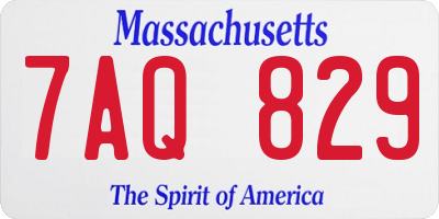 MA license plate 7AQ829