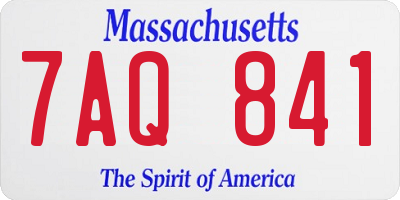 MA license plate 7AQ841