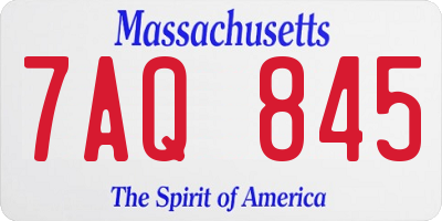 MA license plate 7AQ845