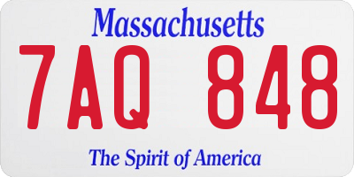 MA license plate 7AQ848