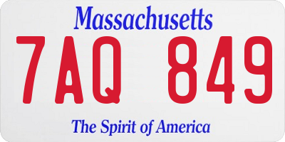 MA license plate 7AQ849
