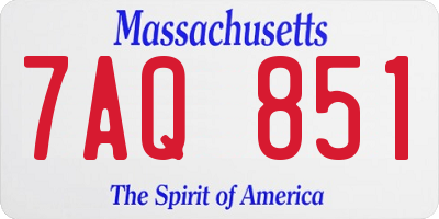 MA license plate 7AQ851