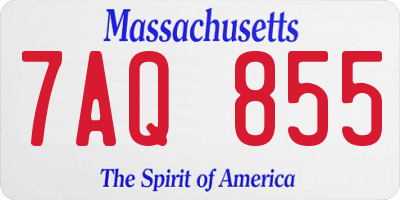 MA license plate 7AQ855