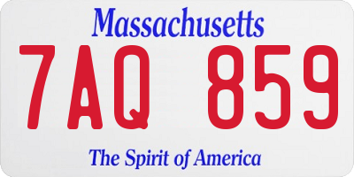 MA license plate 7AQ859