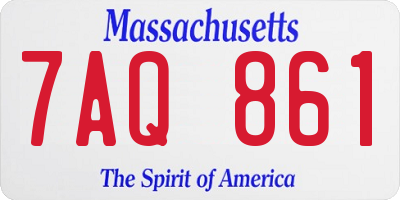 MA license plate 7AQ861