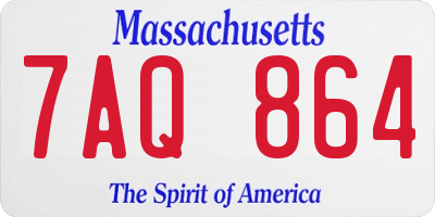MA license plate 7AQ864