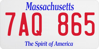 MA license plate 7AQ865