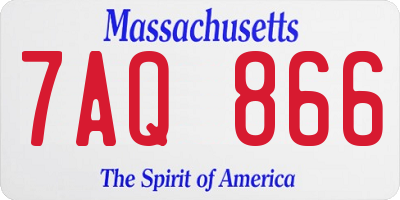 MA license plate 7AQ866