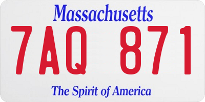 MA license plate 7AQ871