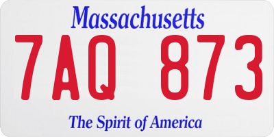 MA license plate 7AQ873