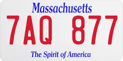MA license plate 7AQ877