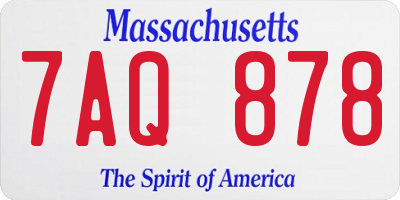 MA license plate 7AQ878