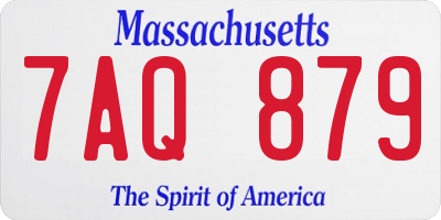 MA license plate 7AQ879