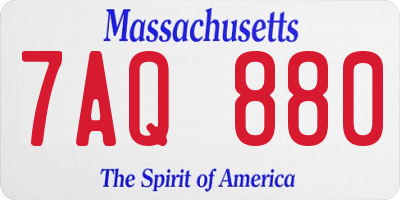 MA license plate 7AQ880