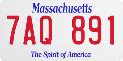 MA license plate 7AQ891