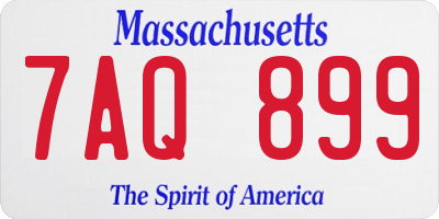MA license plate 7AQ899