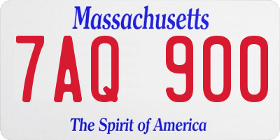 MA license plate 7AQ900
