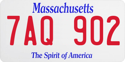 MA license plate 7AQ902