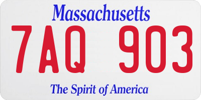 MA license plate 7AQ903