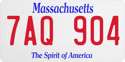 MA license plate 7AQ904