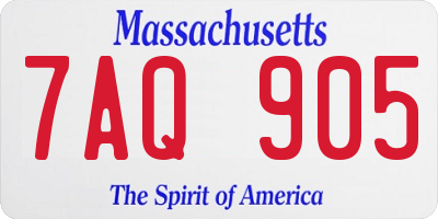 MA license plate 7AQ905