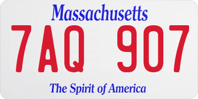 MA license plate 7AQ907