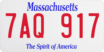 MA license plate 7AQ917