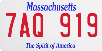 MA license plate 7AQ919