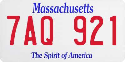 MA license plate 7AQ921