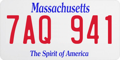 MA license plate 7AQ941