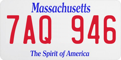 MA license plate 7AQ946
