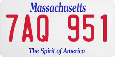 MA license plate 7AQ951