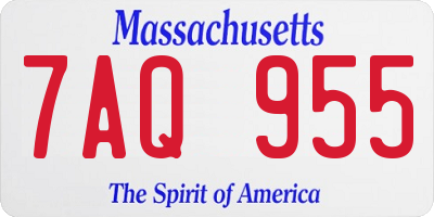 MA license plate 7AQ955