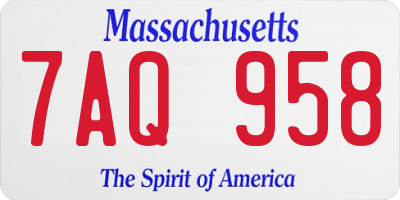 MA license plate 7AQ958